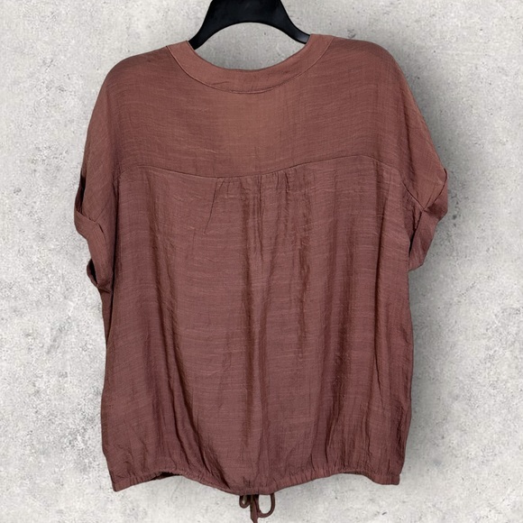 Parallel Skies Wrinkled Style Mauve Blouse Size L - Picture 2 of 4